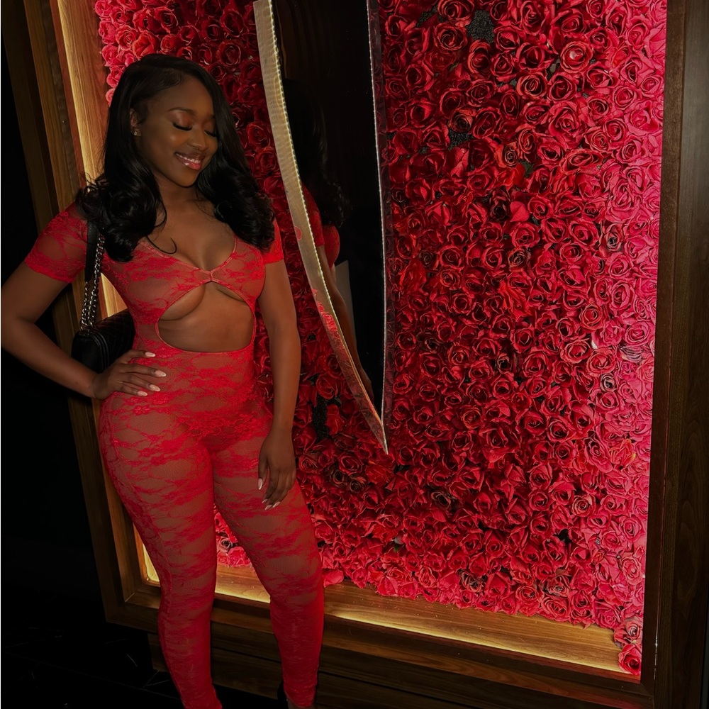 Custom Lace Red Jumpsuit!